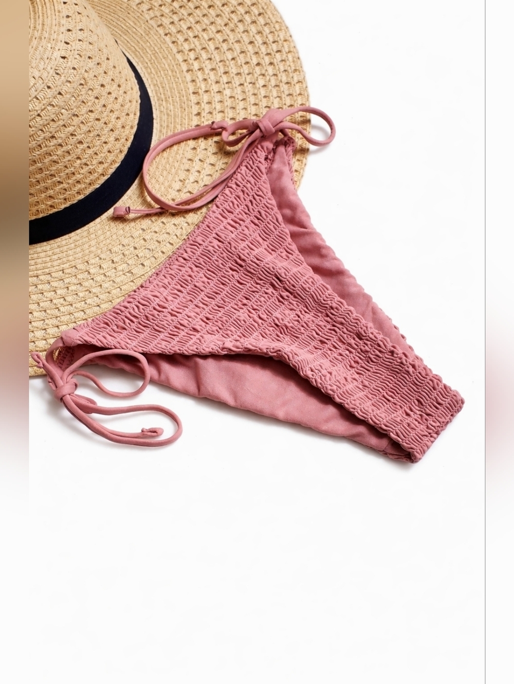 Envya Swimwear Women's Pink Bikini Bottom Sm